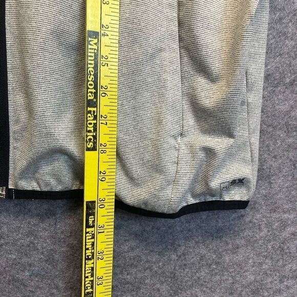 Msx By MICHAEL STRAHAN Jacket Men's Large Light Gray Pinstriped Full Zip Hooded - Picture 6 of 13